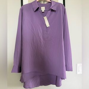 Chico's Lavender V-Neck Long Sleeve Tunic